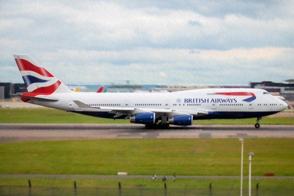 British Airways 747-400 on Runway at Heathrow